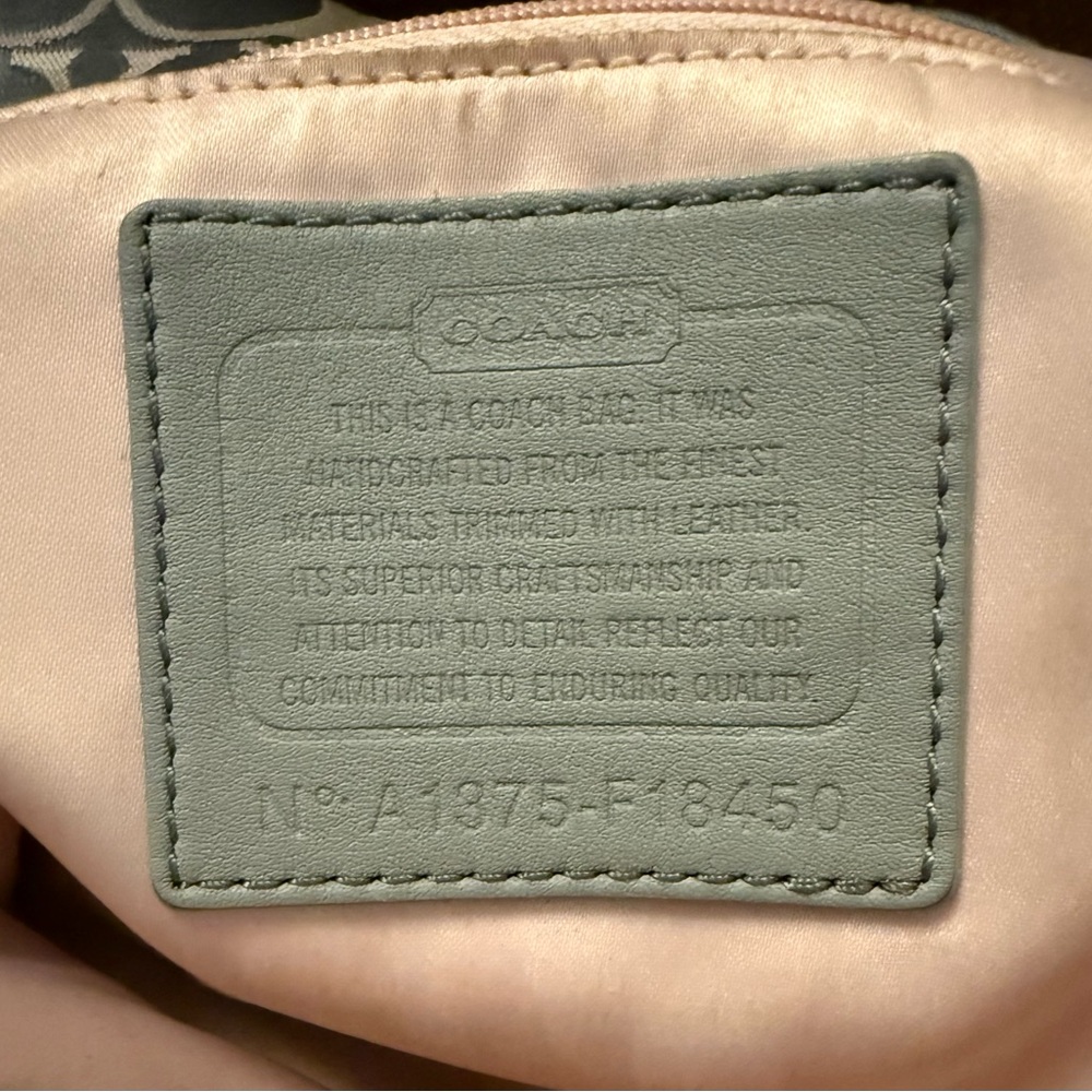 Coach Ashley Signature Sateen Large Satchel Bag Gray Khaki F18450 - Picture 14 of 15